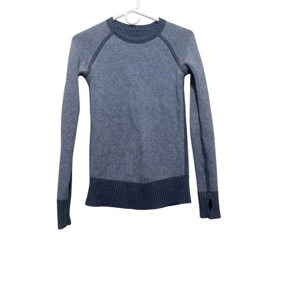 Sold Lululemon Reversible Still Lotus Sweater Small Blue Thumbholes Heathered - Picture 4 of 16